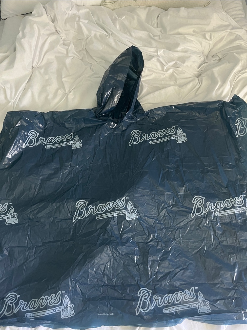 Atlanta Braves Navy Rain Poncho with Hood